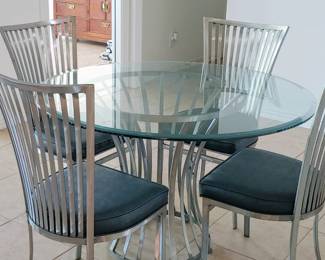 Vintage Mid-Century Arthur Umanoff Steel and Glass Table for Shaver Howard