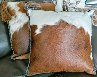 Cowhide pillows