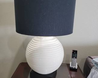 Set of 2 table lamps white plaster