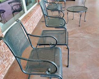 Black Metal Mesh Patio Funiture 