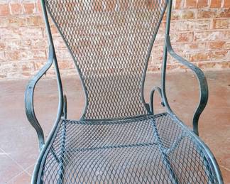 Black Metal Mesh Patio Rocker 