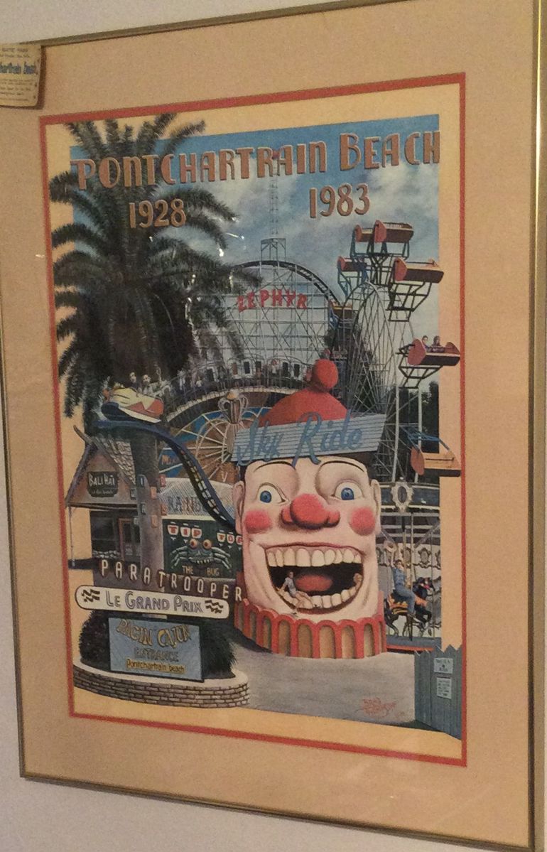 Commemorative Pontchatrain beach poster framed