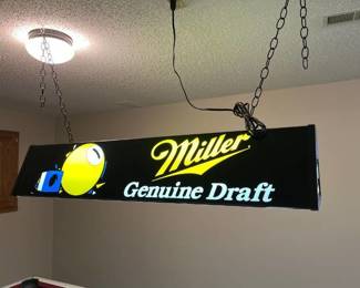 Miller beer pool table light 48 in Located in the basement