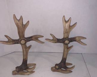 Approximately 10 inches tall crosses made from antlers