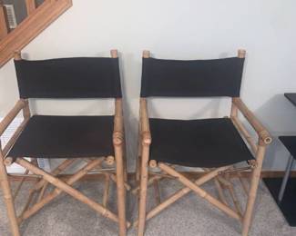 2 Director chairs. Approximately 36 inches tall. Located in the basement