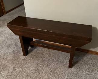 Wooden bench 17 x 33 x 9 Located in the basement