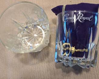 Two Crown Royal glasses, mugs, shot glasses
