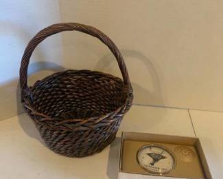 Basket with vintage Griffin tornado alarm
