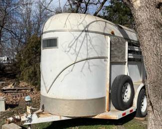 Bull Mobile bumper pull stock/horse trailer 10 ft x 5 ft x 75 in interior height.