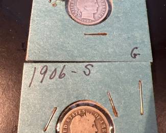 1906 P and S Barber Dimes