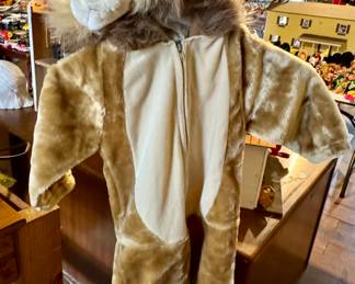 Lion costume and 4 boxes of vintage childrens clothing