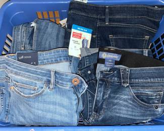 Lots of jeans in closet