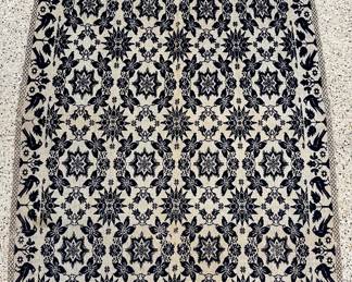 1847 Dated Blue and White Coverlet
