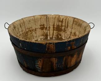 Wooden Bucket in Old Paint