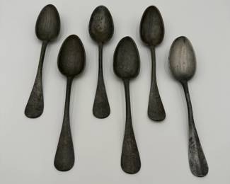 6 Pewter Tablespoons