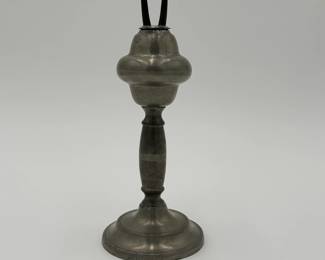 Early Pewter Double Whale Oil Lamp - Gleeson