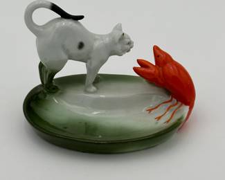 German Cat and Lobster Novelty Dish