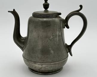 Pewter Teapot with Gooseneck Spout