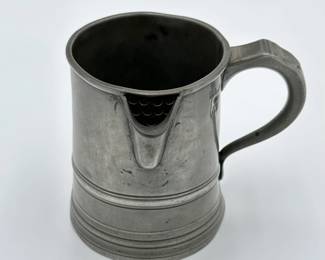 R. Dann Maidstone Pewter Spouted Measure, 1 Pint, With Touchmarks
