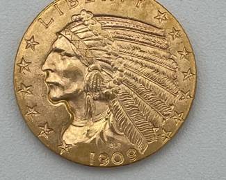 1909-D Indian Head $5 U.S. Gold Coin