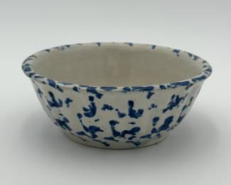 Blue and White Spongeware Bowl