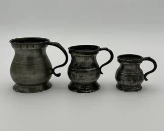 3 Graduated Pewter Measures