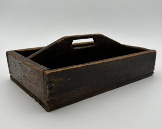Divided Wooden Utensil Box with Handle