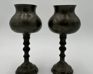 2 Early Pewter Chalices