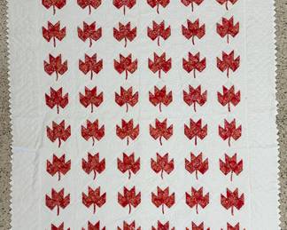 Maple Leaf Hand Stitched Quilt