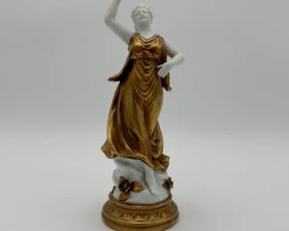 Beautiful Grecian Lady Figurine in Gold