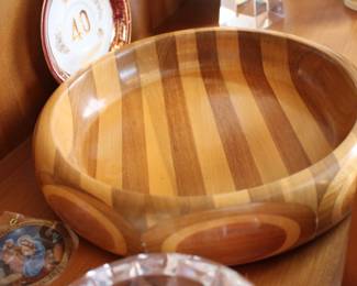 Vintage wood inlaid bowl