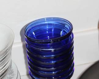 Anchor Hocking custard cups in cobalt blue