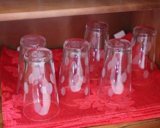 Polka dot glassware - sold in sets of four