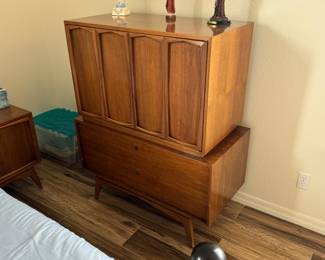 Solid wood highboy dresser MCM