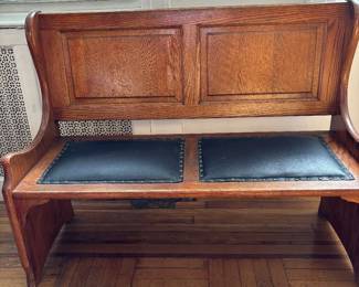 Vintage Oak Deacon Benches: Bring Historic Charm to Your Home. 2 available @ $500 each