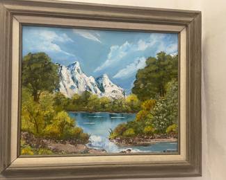 K. Moore Original Oil on Canvas "Mountain River" 20'x16" $ 450