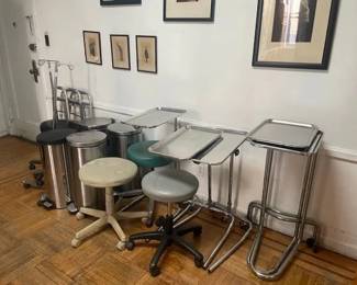 Medical Equipment. Mayo Stands, Stools, IV poles, Walkers, Exam lights, etc.