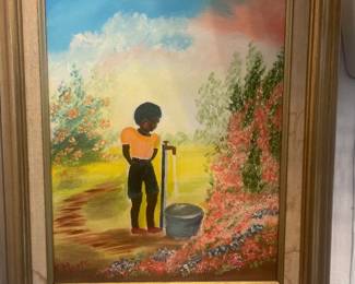 "Girl at Pipe Stand" Oil on Canvas by K. Moore 14"x12". $400
