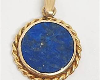 Lot 011  
Lapis Lazuli and Gold Charm Pendant