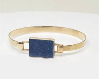 Lot 008   
Lapis Lazuli Gold Bangle Bracelet