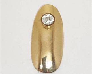 Lot 023   
Fingernail White and Yellow14K Gold with Accent Diamond
