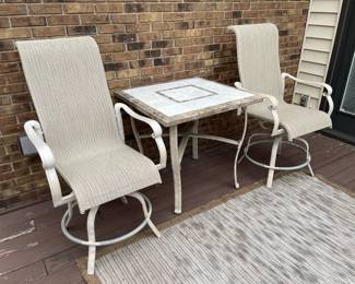 . . . patio tile table and chairs
