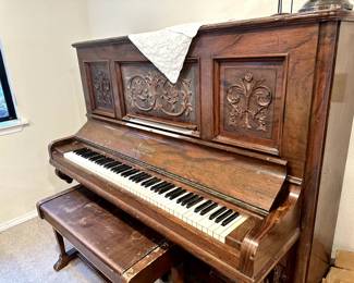 Antique Upright Piano Bradbury J.G. Smith Successor
