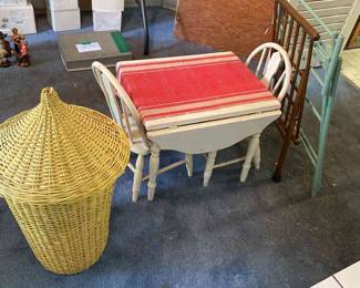 Vintage Odds Ends Furniture Kids Room Furniture  Mini Drop Leaf Table, Drying Racks
