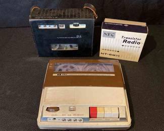 Vintage Home Audio Aiwa Tape Recorder, Unicorder  Transistor Radio 