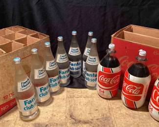 Vintage Glass Coke And Fanta Bottles 