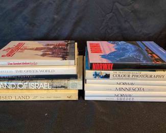 Vintage Travel Coffee Table Books Israel, Norway, Photography, Decor 