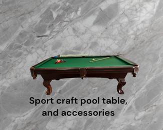 Sport craft, pool table, acoustics Balls and various accessories