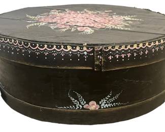 Vintage Painted Hat Box