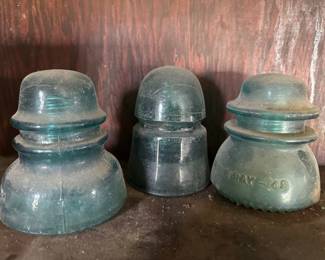 Vintage blue insulators